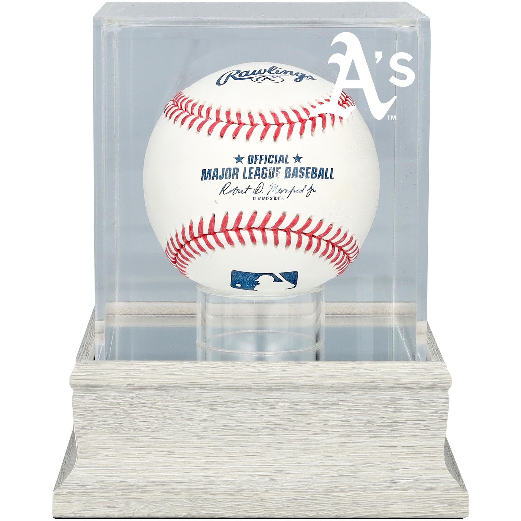 Athletics Slate Gray Logo Baseball Display Case - UV Protected