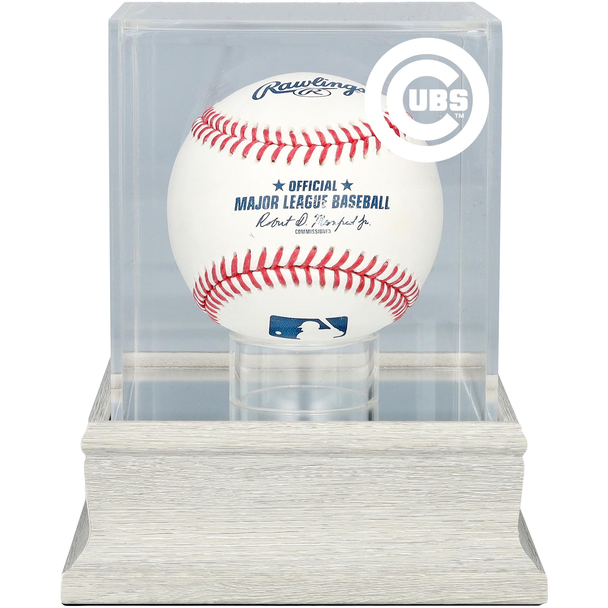 Chicago Cubs Slate Gray Logo Baseball Display Case - UV Protected