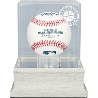 Seattle Mariners Slate Gray Logo Baseball Display Case - UV Protected