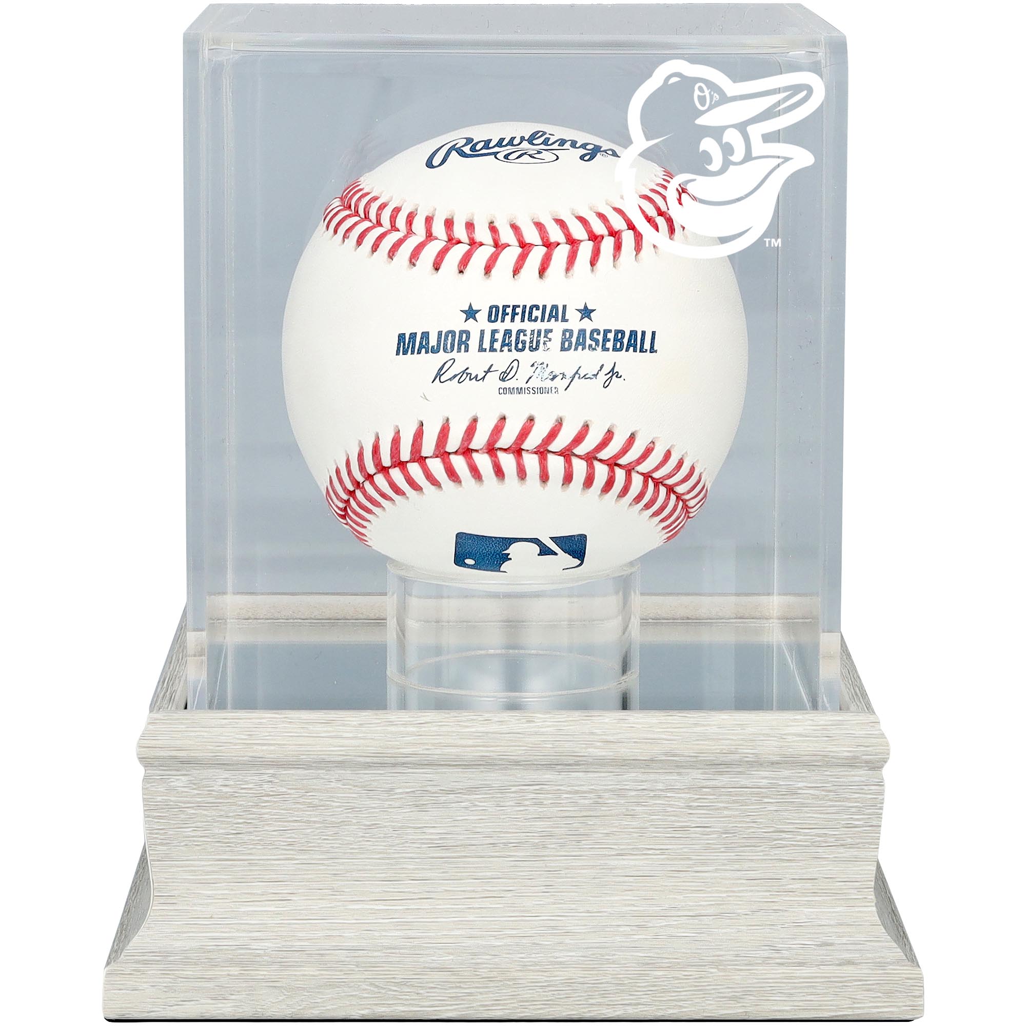 Baltimore Orioles Slate Gray Logo Baseball Display Case - UV Protected