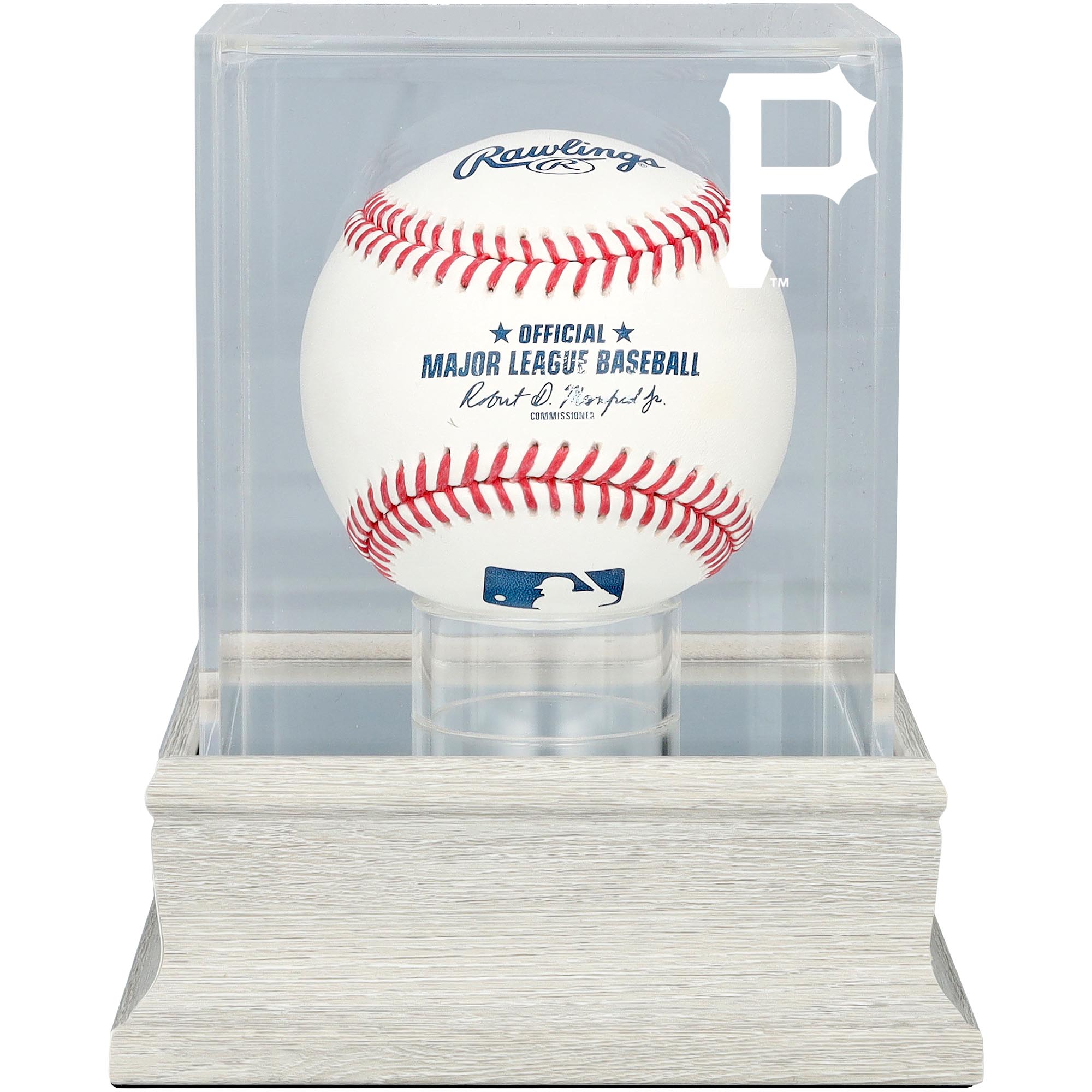 Pittsburgh Pirates Slate Gray Logo Baseball Display Case - UV Protected