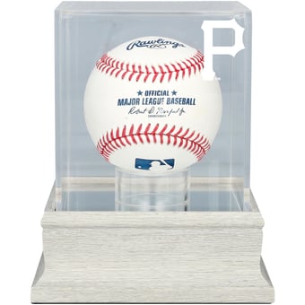 Pittsburgh Pirates Slate Gray Logo Baseball Display Case - UV Protected