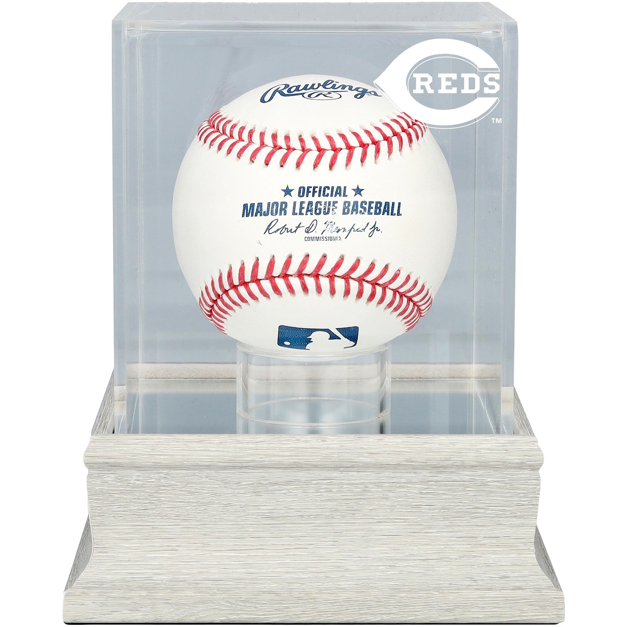 Cincinnati Reds Slate Gray Logo Baseball Display Case - UV Protected
