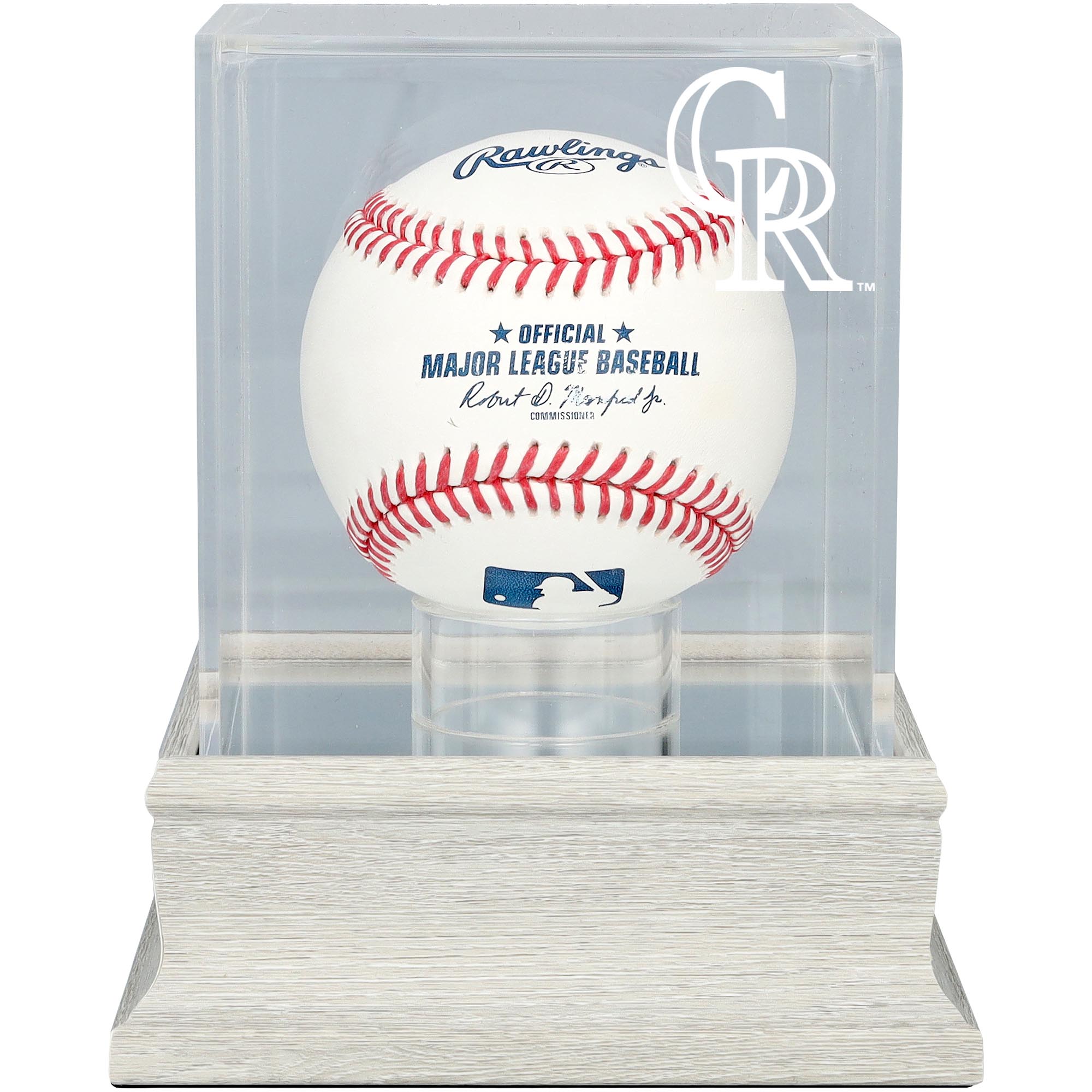 Colorado Rockies Slate Gray Logo Baseball Display Case - UV Protected