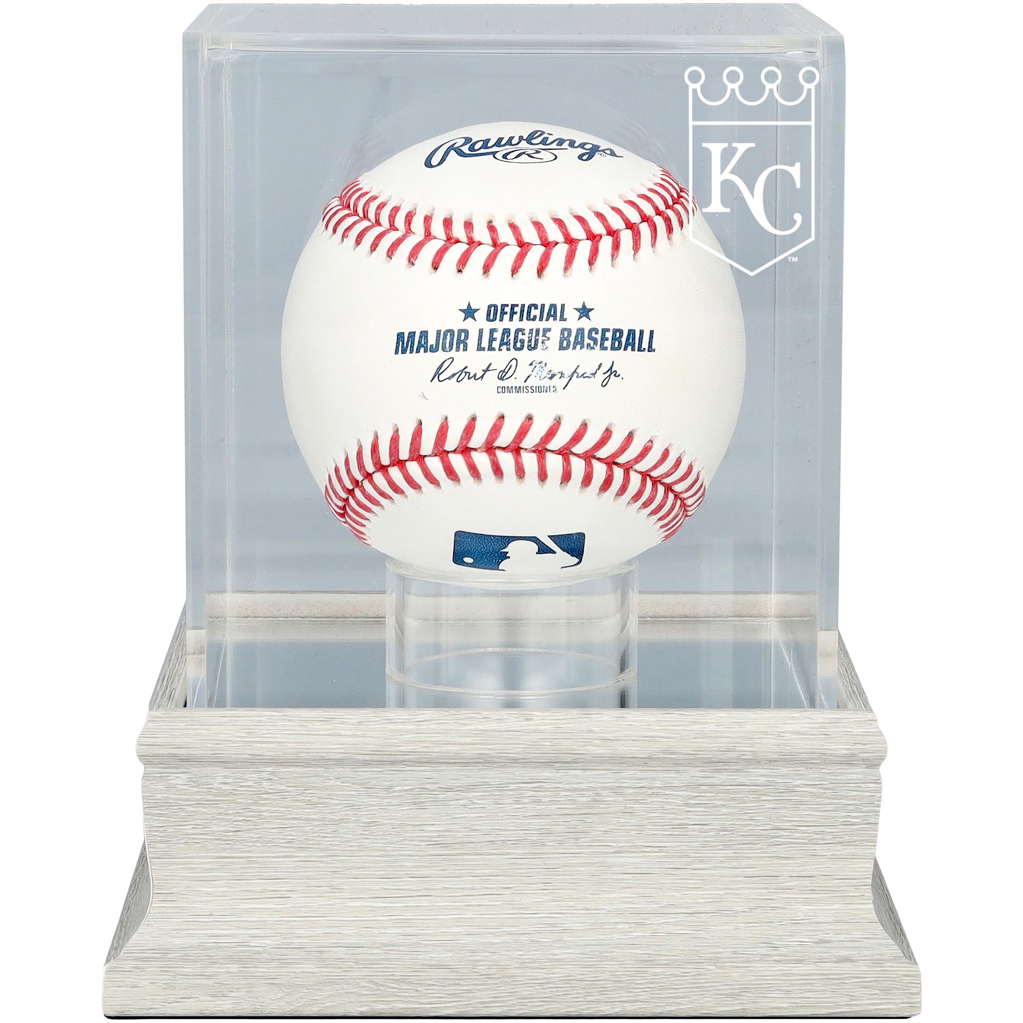 Kansas City Royals Slate Gray Logo Baseball Display Case - UV Protected