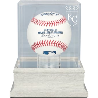 Kansas City Royals Slate Gray Logo Baseball Display Case - UV Protected