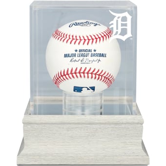 Detroit Tigers Slate Gray Logo Baseball Display Case - UV Protected