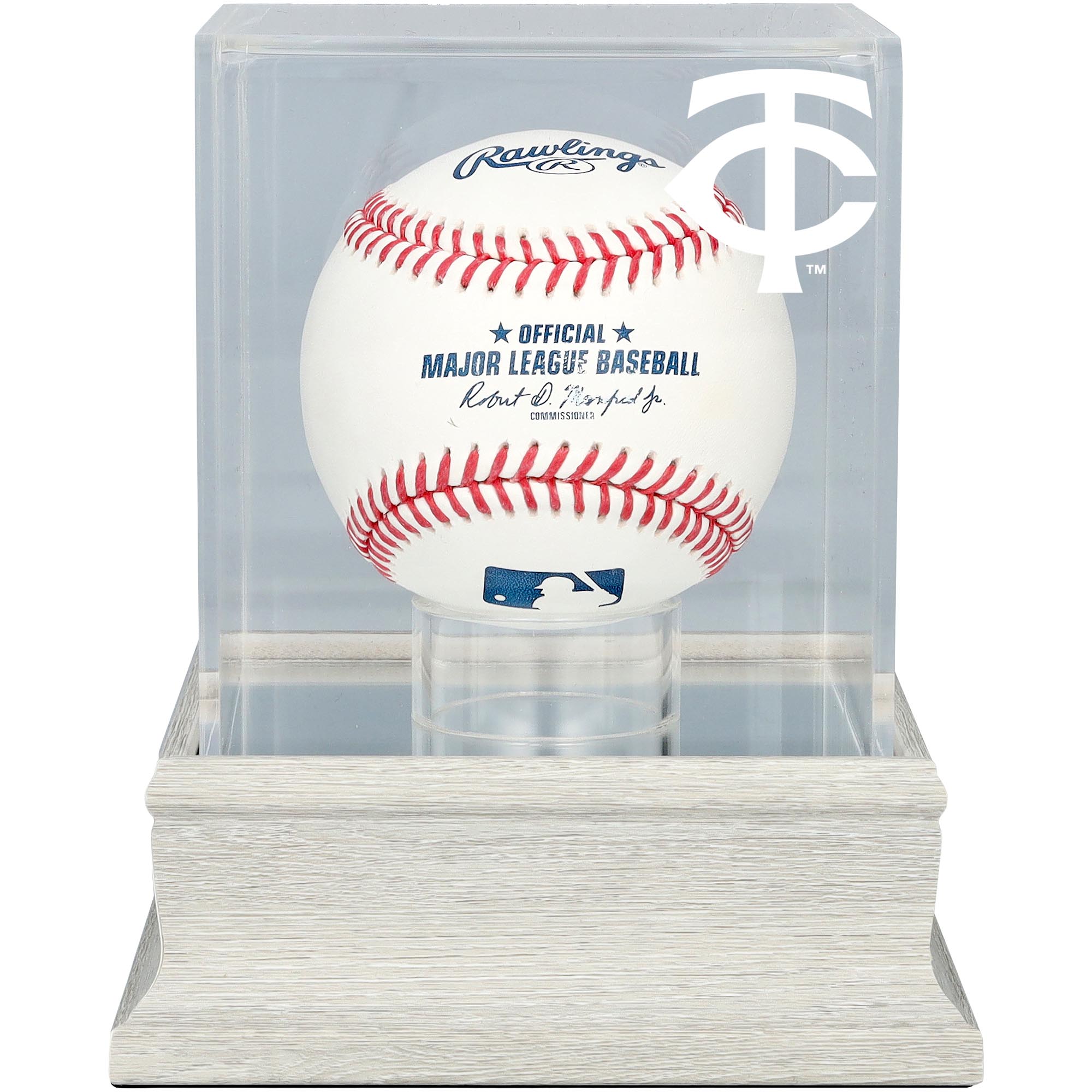 Minnesota Twins Slate Gray Logo Baseball Display Case - UV Protected