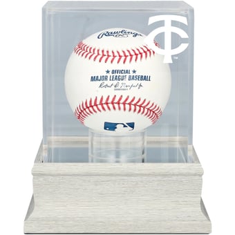 Minnesota Twins Slate Gray Logo Baseball Display Case - UV Protected