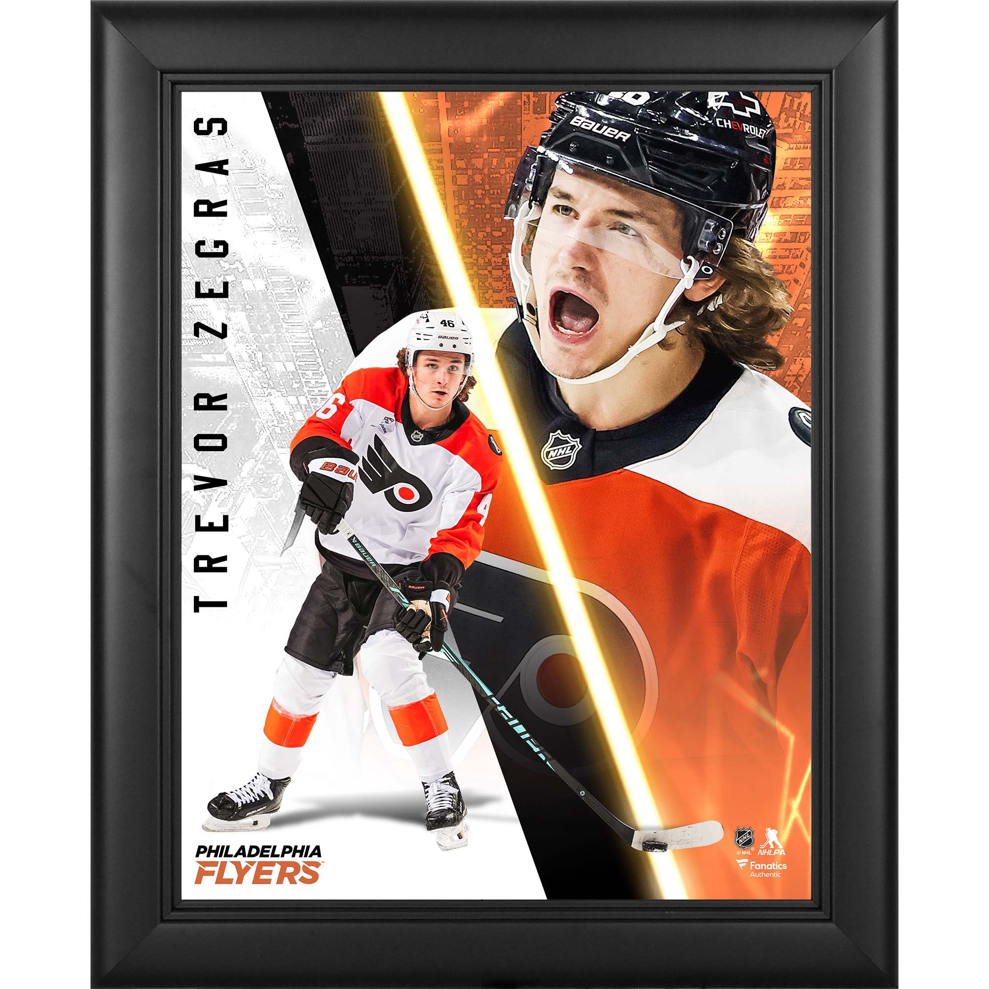 Trevor Zegras Philadelphia Flyers Framed 13″ x 16″ Radiance Collage Trevor Zegras Philadelphia Flyers Framed 13″ x 16″ Radiance Collage