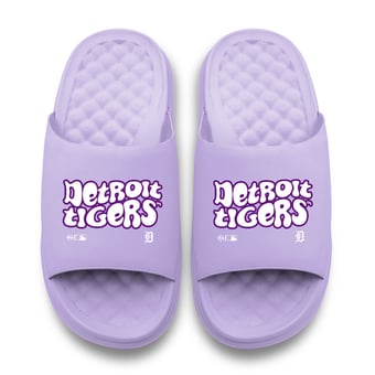Unisex ISlide Lavender Detroit Tigers Bubble Letters Motive Slide Sandals