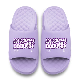 Unisex ISlide Lavender Los Angeles Dodgers Bubble Letters Motive Slide Sandals