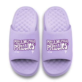 Unisex ISlide Lavender Philadelphia Phillies Bubble Letters Motive Slide Sandals