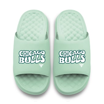 Unisex ISlide Seafoam Chicago Bulls Bubble Letters Motive Slide Sandals