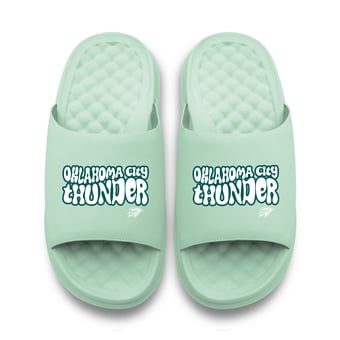 Unisex ISlide Seafoam Oklahoma City Thunder Bubble Letters Motive Slide Sandals