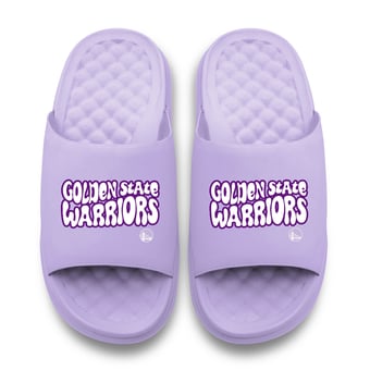 Unisex ISlide Lavender Golden State Warriors Bubble Letters Motive Slide Sandals