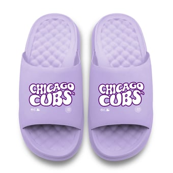 Unisex ISlide Lavender Chicago Cubs Bubble Letters Motive Slide Sandals