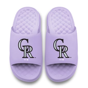 Unisex ISlide Lavender Colorado Rockies Bubble Letters Motive Slide Sandals