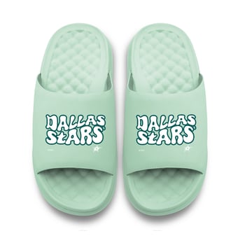 Unisex ISlide Seafoam Dallas Stars Bubble Letters Motive Slide Sandals