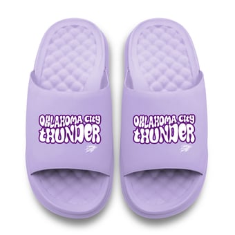 Unisex ISlide Lavender Oklahoma City Thunder Bubble Letters Motive Slide Sandals
