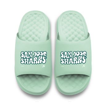 Unisex ISlide Seafoam San Jose Sharks Bubble Letters Motive Slide Sandals