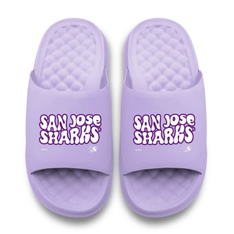 Unisex ISlide Lavender San Jose Sharks Bubble Letters Motive Slide Sandals