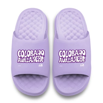 Unisex ISlide Lavender Colorado Avalanche Bubble Letters Motive Slide Sandals