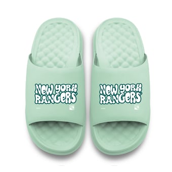 Unisex ISlide Seafoam New York Rangers Bubble Letters Motive Slide Sandals