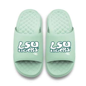 Unisex ISlide Seafoam LSU Tigers Bubble Letters Motive Slide Sandals