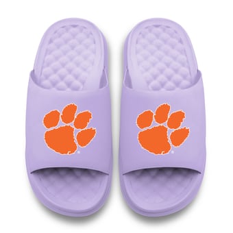 Unisex ISlide Lavender Clemson Tigers Bubble Letters Motive Slide Sandals