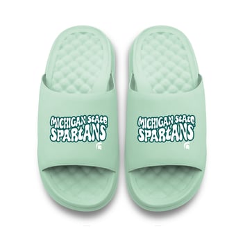 Unisex ISlide Seafoam Michigan State Spartans Bubble Letters Motive Slide Sandals