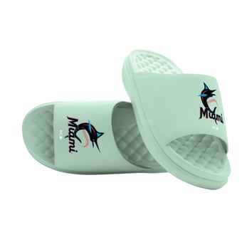 Unisex ISlide Seafoam Miami Marlins Bubble Motive Slide Sandals