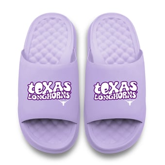 Unisex ISlide Lavender Texas Longhorns Bubble Letters Motive Slide Sandals