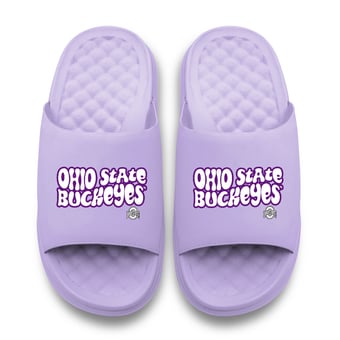 Unisex ISlide Lavender Ohio State Buckeyes Bubble Letters Motive Slide Sandals