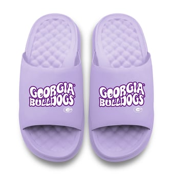 Unisex ISlide Lavender Georgia Bulldogs Bubble Letters Motive Slide Sandals