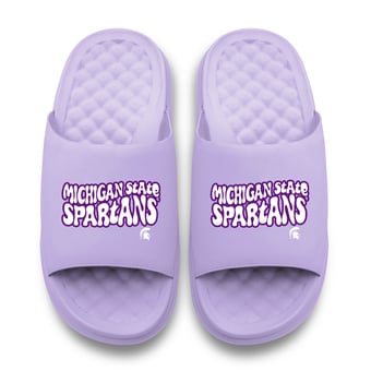Unisex ISlide Lavender Michigan State Spartans Bubble Letters Motive Slide Sandals