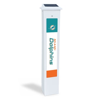 Miami Dolphins 25" Solar Light Glow Post