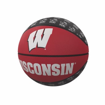 Logo Brands Wisconsin Badgers Repeating Logo Mini-Size Rubber Basketball