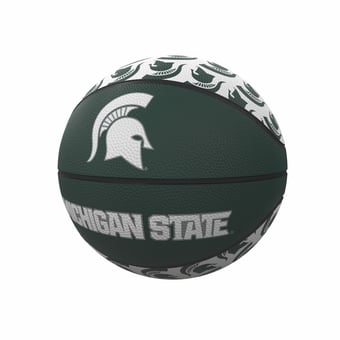 Logo Brands Michigan State Spartans Repeating Logo Mini-Size Rubber Basketball