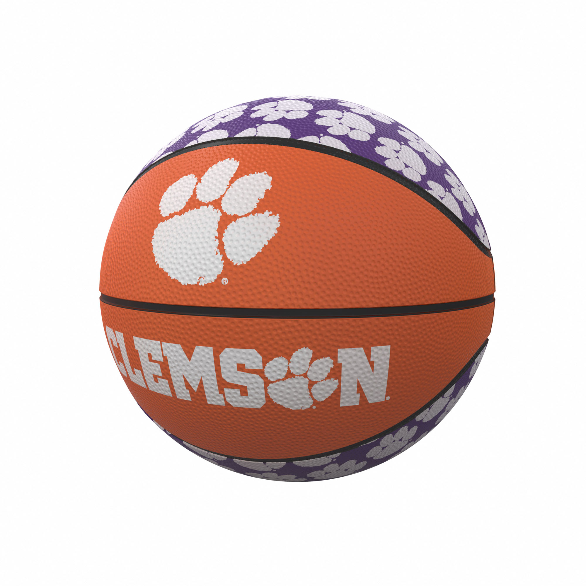 Logo Brands Clemson Tigers Repeating Logo Mini-Size Rubber Basketball