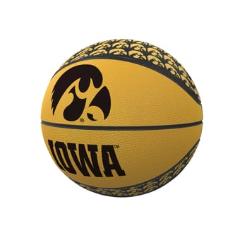 Logo Brands Iowa Hawkeyes Repeating Logo Mini-Size Rubber Basketball