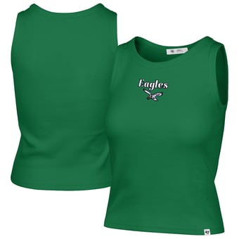 Women's '47 Kelly Green Philadelphia Eagles Cropped Straight Cut Ribbed Baby Tank Top