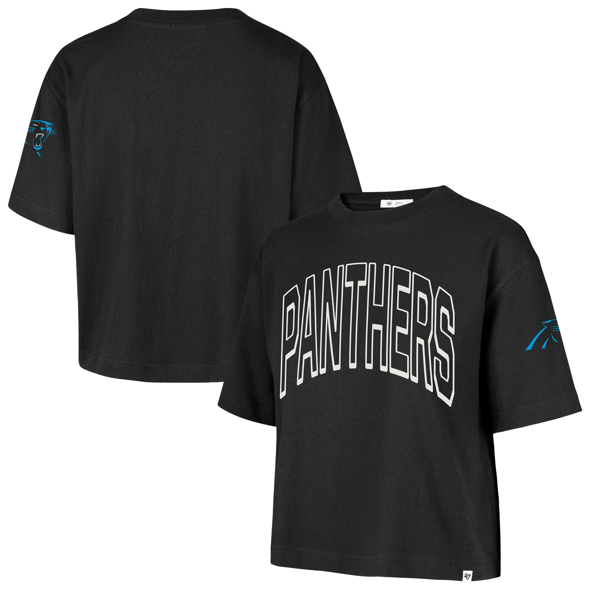 Women's '47 Black Carolina Panthers Call Out Reed City T-Shirt
