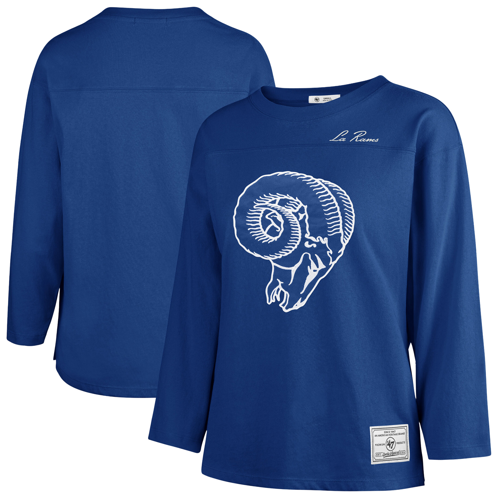 Women's '47 Royal Los Angeles Rams Game Nod Timeless Long Sleeve T-Shirt