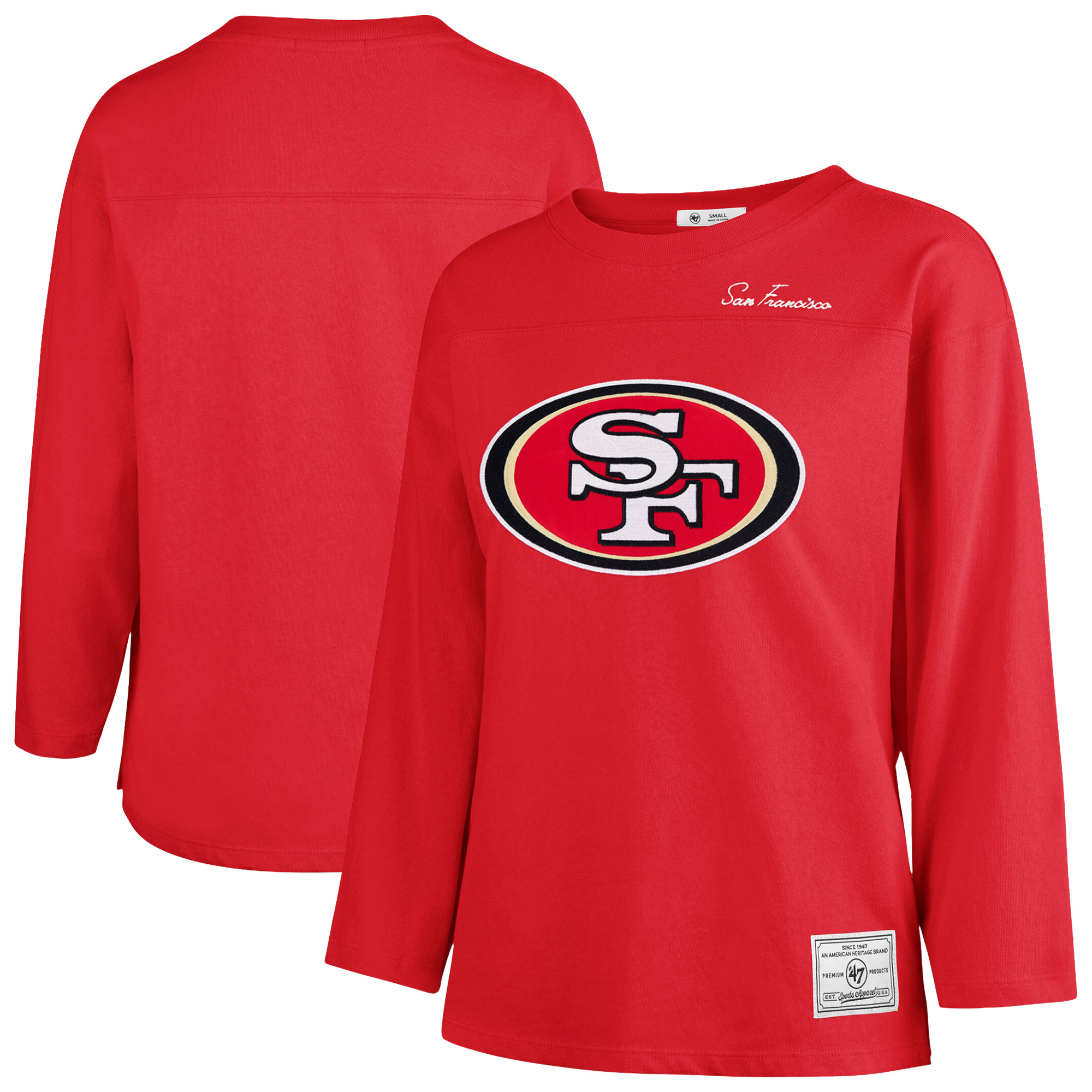 '47 Brand Women's Scarlet San Francisco 49ers Game Nod Timeless Long-Sleeve T-Shirt - Scarlet