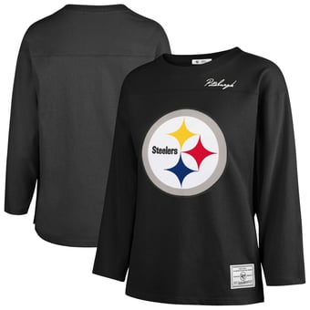 Women's '47 Black Pittsburgh Steelers Game Nod Timeless Long Sleeve T-Shirt