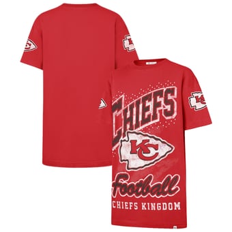 Women's '47  Red Kansas City Chiefs Oversized Gemstone Swash T-Shirt Dress