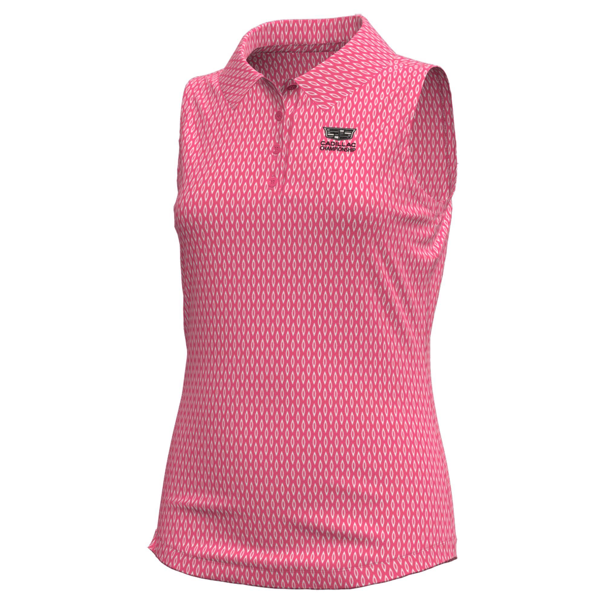Girls Under Armour Pink Cadillac Championship Drive Print Sleeveless Polo Girls Under Armour Pink Cadillac Championship Drive Print Sleeveless Polo