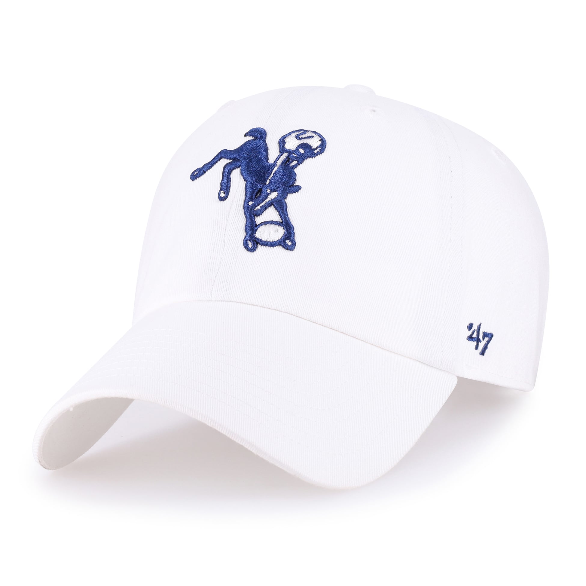 Men's '47 White Indianapolis Colts Historic Logo Clean Up Adjustable Hat
