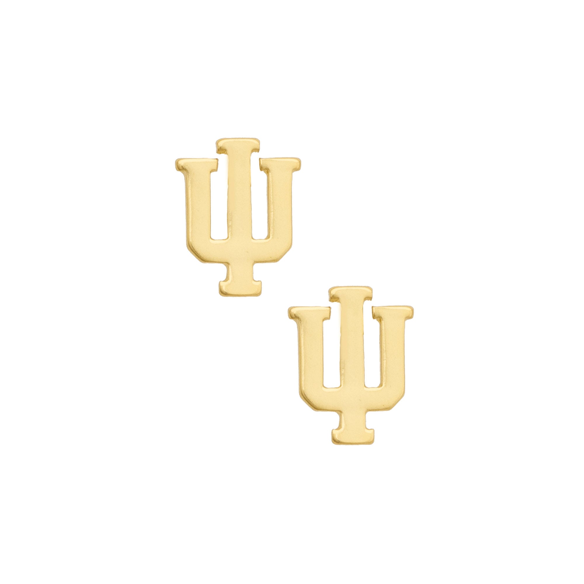 Women's CANVAS Style Gold Indiana Hoosiers 24K Gold Plated Logo Stud Earrings